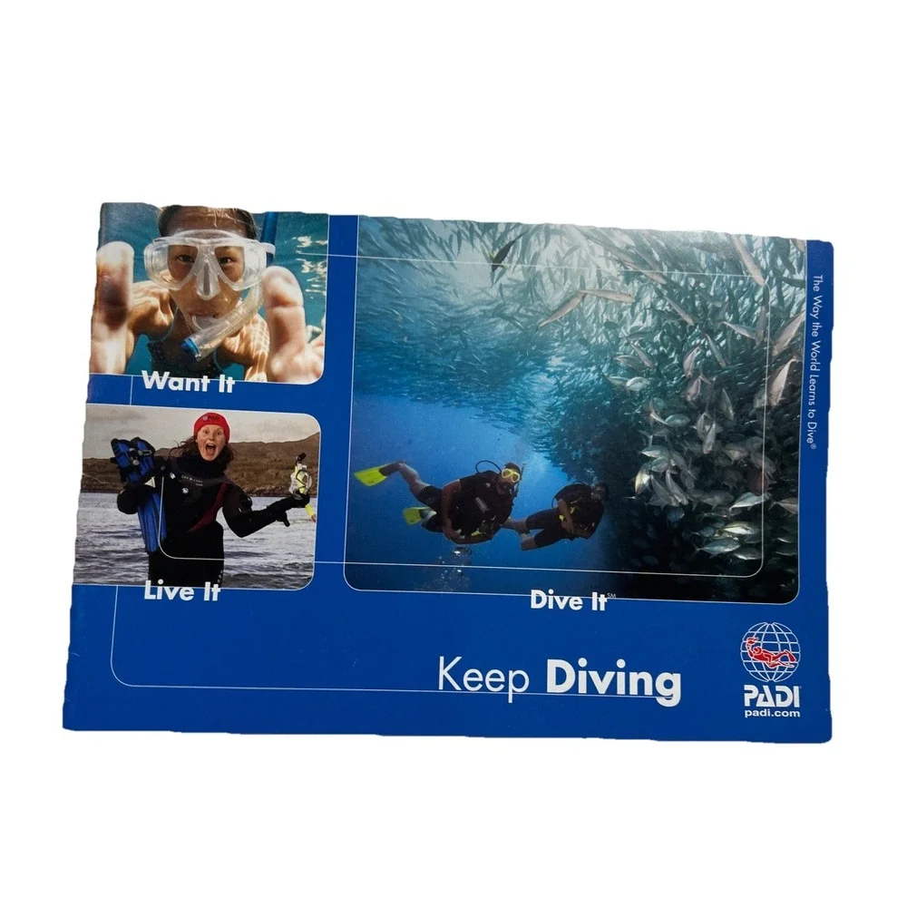 Padi 2012 Crew Diving Kit:Keep Diving Book/Open Water Manual/Padi Waterproof Bag